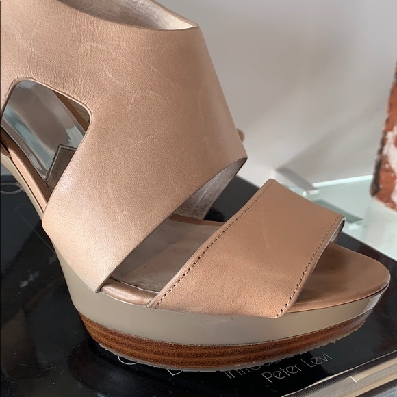 Michael Kors Nude Leather Platform Strap Heels 10m - Picture 5 of 8